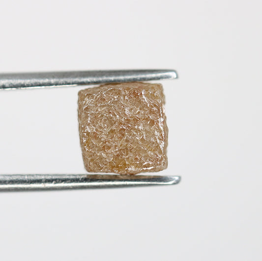 2.47 CT natural light peach cube raw diamond for proposal ring peach diamond pendant gift for girlfriend birthday present