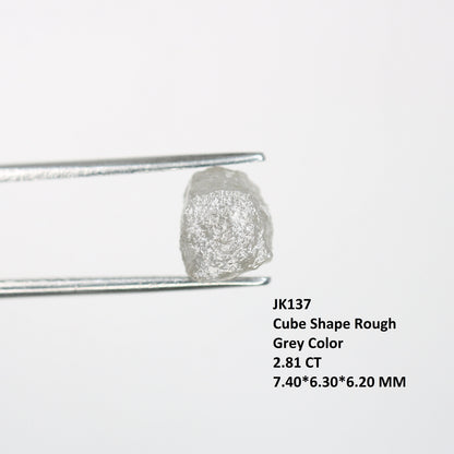 2.81 CT fancy grey cube rough diamond for proposal ring gift for sister gift for girlfriend bezel set ring anniversary present