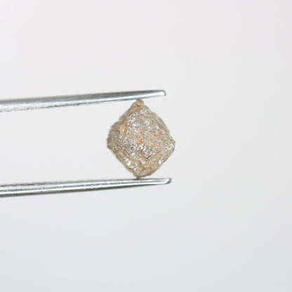 2.68 CT fancy grey cube rough diamond for custom jewelry grey rough diamond ring rough grey stone pendant Mother's Day gift