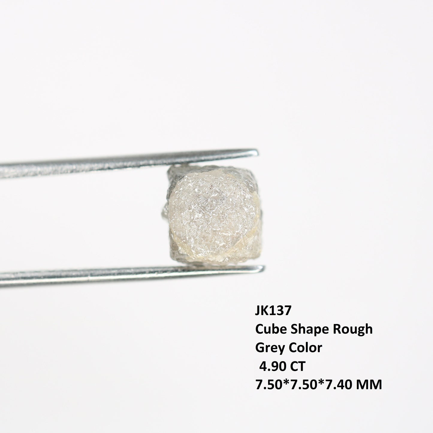 4.9 CT fancy grey rough cube diamond for engagement ring wedding jewelry grey diamond ring gift for her anniversary present