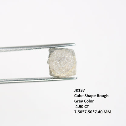 4.9 CT fancy grey rough cube diamond for engagement ring wedding jewelry grey diamond ring gift for her anniversary present