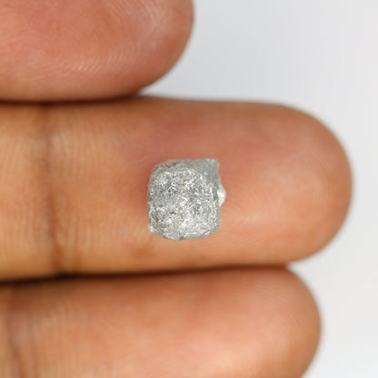 4.9 CT fancy grey rough cube diamond for engagement ring wedding jewelry grey diamond ring gift for her anniversary present
