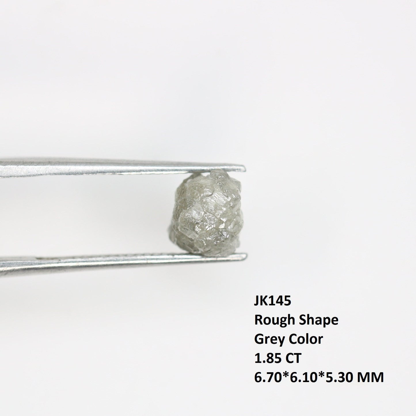 1.85 CT natural grey irregular shape rough unpolished diamond for gold ring diamonds