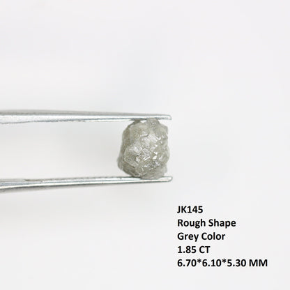 1.85 CT natural grey irregular shape rough unpolished diamond for gold ring diamonds