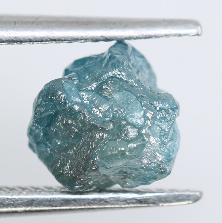 1.29 CT rough uncut irregular cut blue raw opaque diamond for engagement ring gold ring diamonds