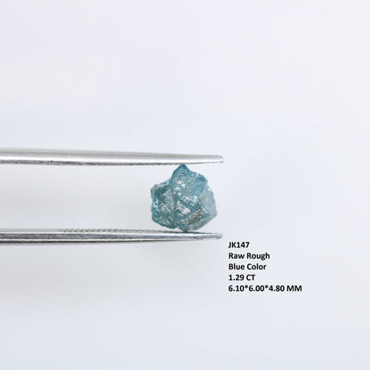 1.29 CT rough uncut irregular cut blue raw opaque diamond for engagement ring gold ring diamonds