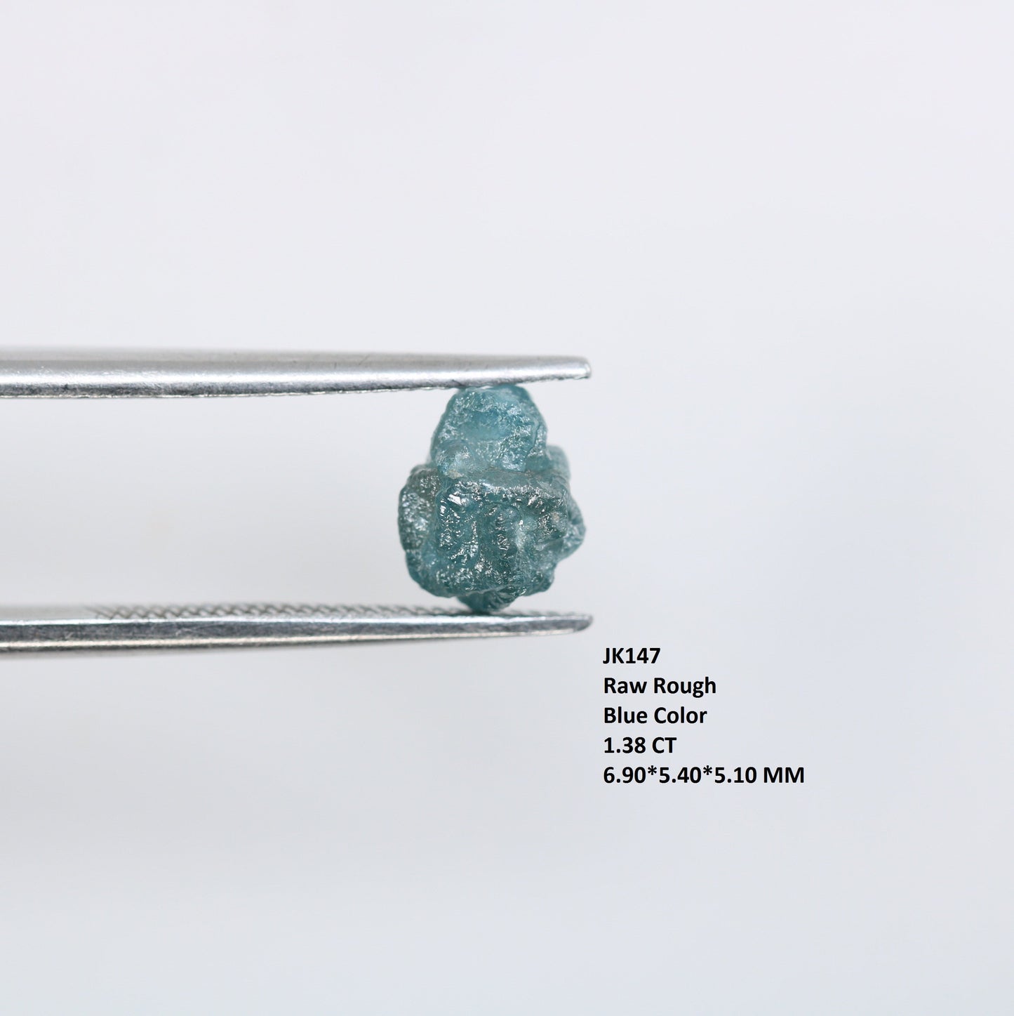 1.38 carat blue rough diamond raw diamond band irregular blue stone uncut rough diamond customize jewelry for gold ring