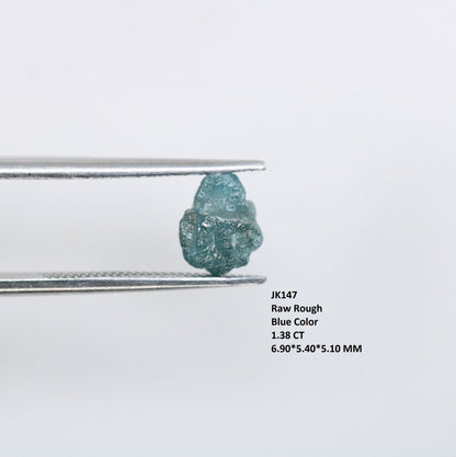 1.38 carat blue rough diamond raw diamond band irregular blue stone uncut rough diamond customize jewelry for gold ring