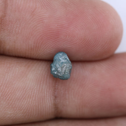 1.38 carat blue rough diamond raw diamond band irregular blue stone uncut rough diamond customize jewelry for gold ring