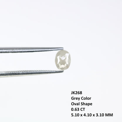 0.63 CT Natural Grey Oval Diamond | Loose Beautiful Oval Shape for Wedding Band, Gold Ring