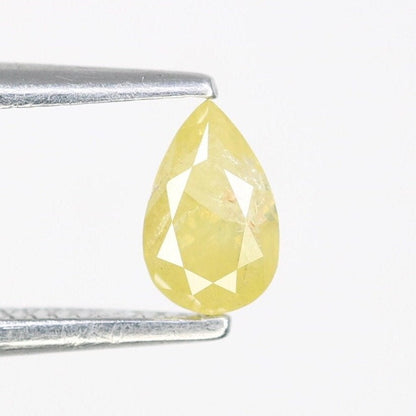 0.30 CT Natural Loose Pear Shape Yellow Diamond | Rose Cut Gem for 14k/18k Jewelry | Ideal for Anniversary Ring, Wedding Ring, or Necklace