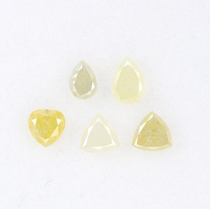 0.56 CT Fancy Polished Diamonds | Designer Jewelry in Pear, Heart & Trillion Shapes | Color Mix for Unique Gold Rings