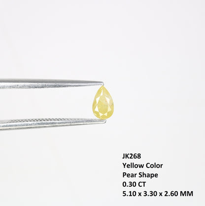 0.30 CT Natural Loose Pear Shape Yellow Diamond | Rose Cut Gem for 14k/18k Jewelry | Ideal for Anniversary Ring, Wedding Ring, or Necklace