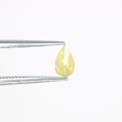 0.30 CT Natural Loose Pear Shape Yellow Diamond | Rose Cut Gem for 14k/18k Jewelry | Ideal for Anniversary Ring, Wedding Ring, or Necklace