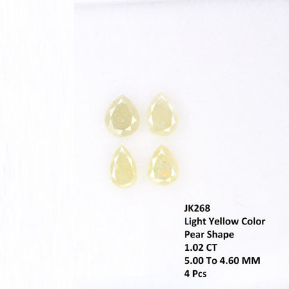 1.02 CT Natural Light Yellow Loose Polished Pear Shape Diamond | Unique Gem for Custom Wedding Band | Elegant Gold Ring Accent