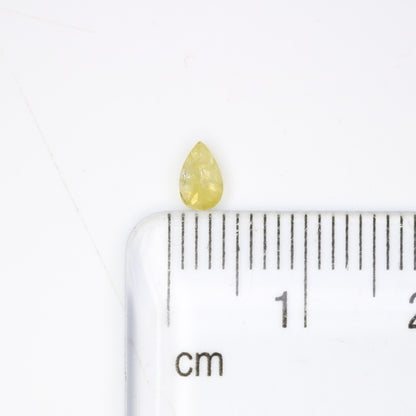 0.30 CT Natural Loose Pear Shape Yellow Diamond | Rose Cut Gem for 14k/18k Jewelry | Ideal for Anniversary Ring, Wedding Ring, or Necklace