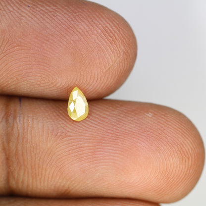 0.30 CT Natural Loose Pear Shape Yellow Diamond | Rose Cut Gem for 14k/18k Jewelry | Ideal for Anniversary Ring, Wedding Ring, or Necklace