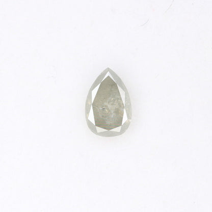 0.39 CT 6MM Polished Pear Cut Natural Grey Diamond | Loose Gem for Custom Engagement Ring | Elegant Gold Ring Accent