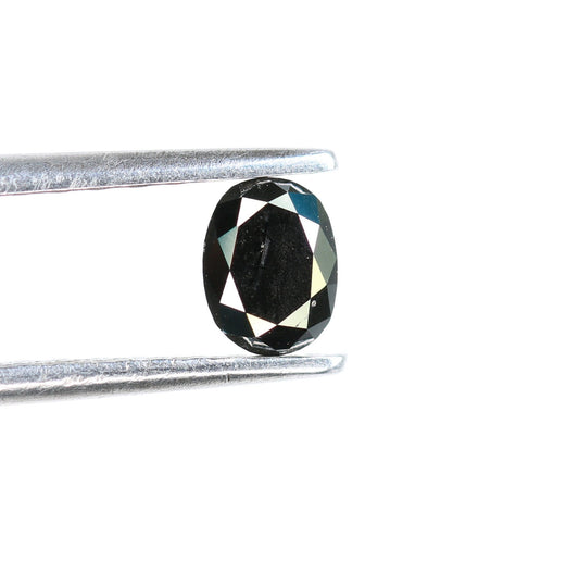0.46 CT Fancy Oval Black Rustic Diamond | Shiny Oval Shape for Wedding Ring, Engagement Ring | Black Color Diamond
