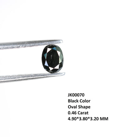 0.46 CT Fancy Oval Black Rustic Diamond | Shiny Oval Shape for Wedding Ring, Engagement Ring | Black Color Diamond