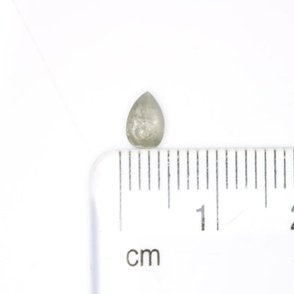 0.39 CT 6MM Polished Pear Cut Natural Grey Diamond | Loose Gem for Custom Engagement Ring | Elegant Gold Ring Accent