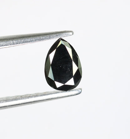 0.43 CT Pear Shape Fancy Black Diamond | Gem for Custom Engagement Ring and Wedding Jewelry | Perfect Gift for Girlfriend or Wife |