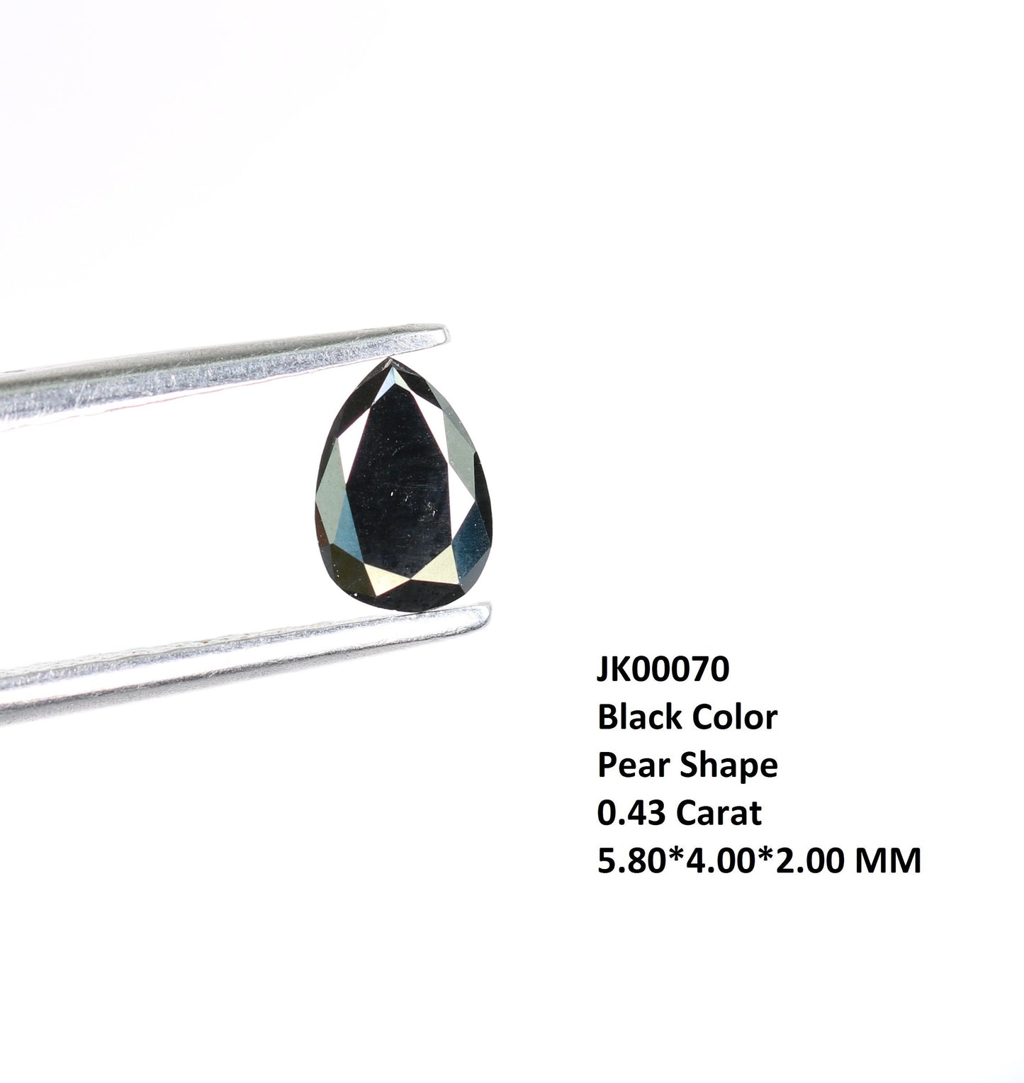 0.43 CT Pear Shape Fancy Black Diamond | Gem for Custom Engagement Ring and Wedding Jewelry | Perfect Gift for Girlfriend or Wife |