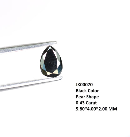 0.43 CT Pear Shape Fancy Black Diamond | Gem for Custom Engagement Ring and Wedding Jewelry | Perfect Gift for Girlfriend or Wife |