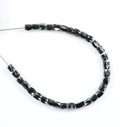 Stunning Black Diamond Gemstones | Premium Faceted Loose Beads for Vintage Crystal Necklaces | Artisan Jewelry Making Supplies