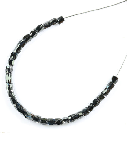 Stunning Black Diamond Gemstones | Premium Faceted Loose Beads for Vintage Crystal Necklaces | Artisan Jewelry Making Supplies
