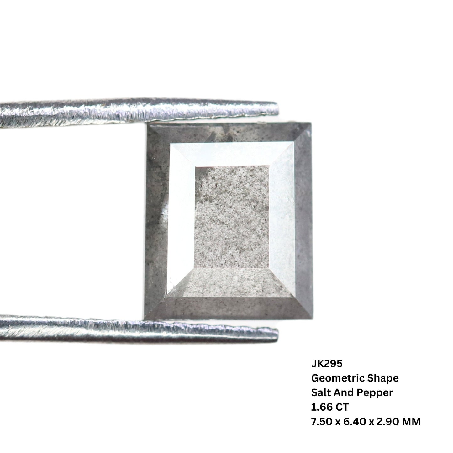 1.66 CT Salt And Pepper Geometric Shaped Natural Diamond For Engagement Ring, Gift For HerFor Gold Ring Diamonds