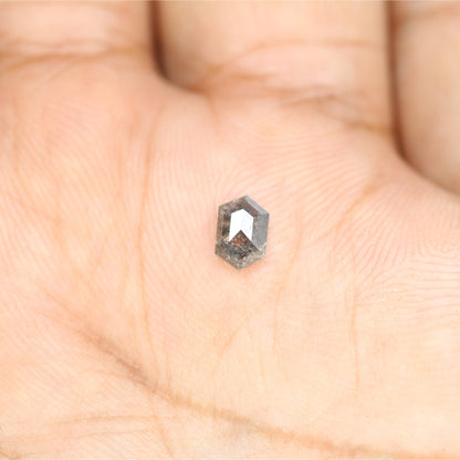 0.5CT Natural Loose Hexagon - Salt and Pepper Hexagon For Rings - Rings Gifts For Wedding -  Fancy Gift for Her - Handmade Diamond