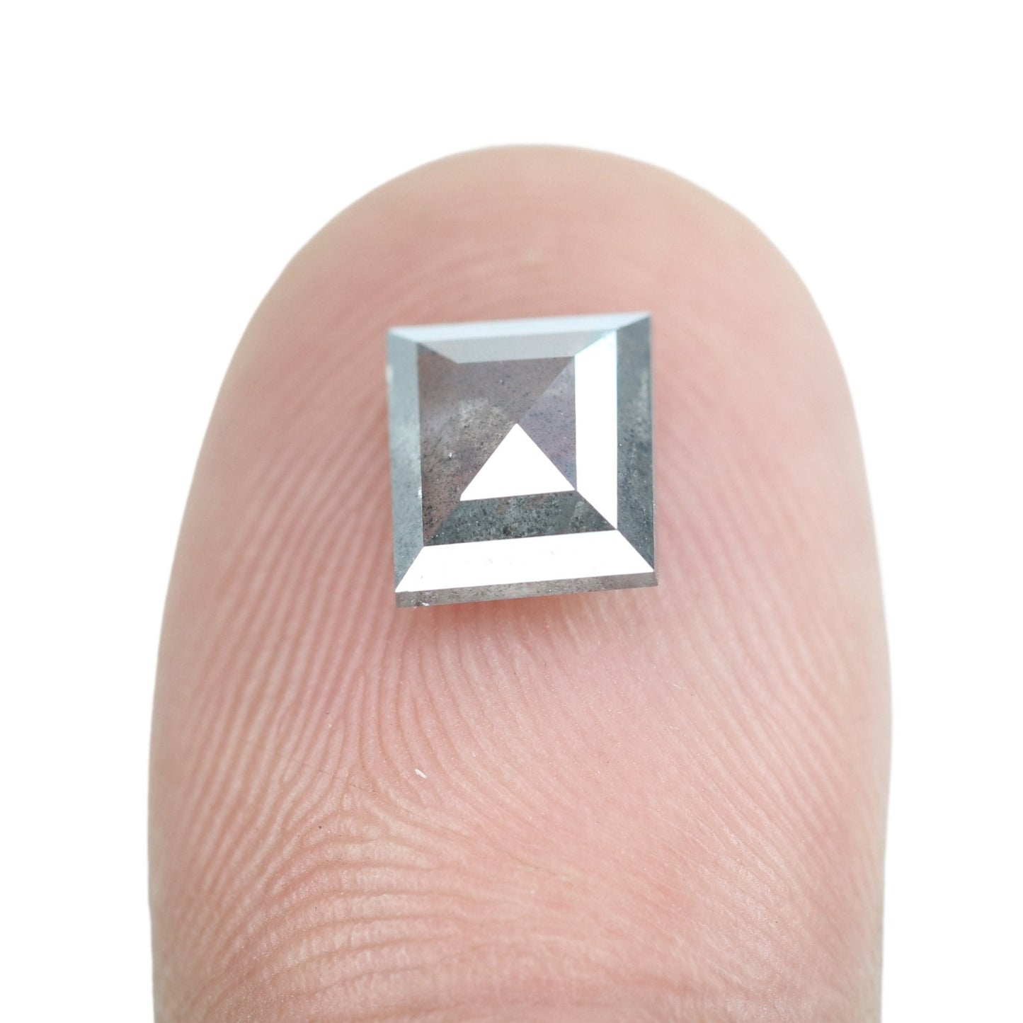 1.66 CT Salt And Pepper Geometric Shaped Natural Diamond For Engagement Ring, Gift For HerFor Gold Ring Diamonds