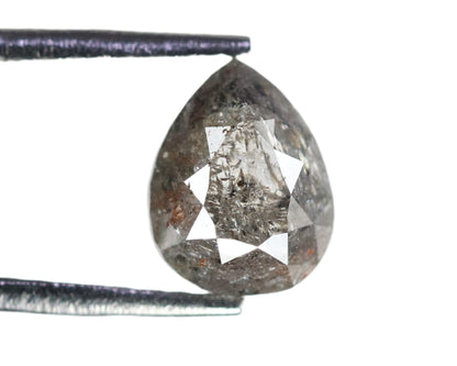 1.1 CT Salt and Pepper Pear Shape Diamond | Unique Gem for Custom Wedding or Proposal Ring | Perfect Gift for Wife Elegant Gold Ring Accent