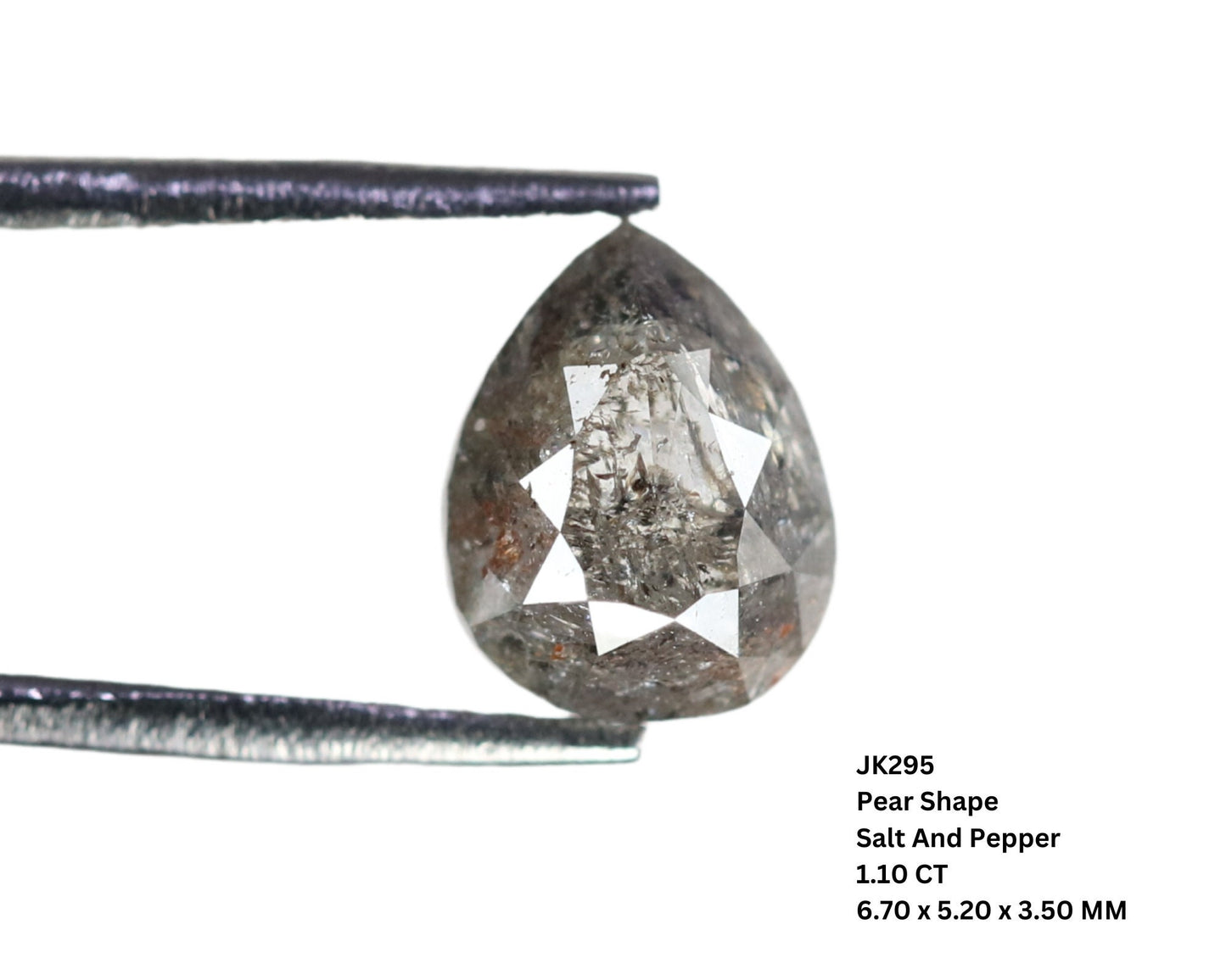 1.1 CT Salt and Pepper Pear Shape Diamond | Unique Gem for Custom Wedding or Proposal Ring | Perfect Gift for Wife Elegant Gold Ring Accent