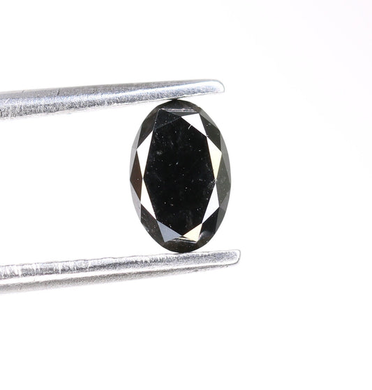 0.59 CT Rustic Black Oval Diamond | Oval Shape for Wedding Jewelry, Engagement Ring | Rustic Black Diamond for Gold Ring