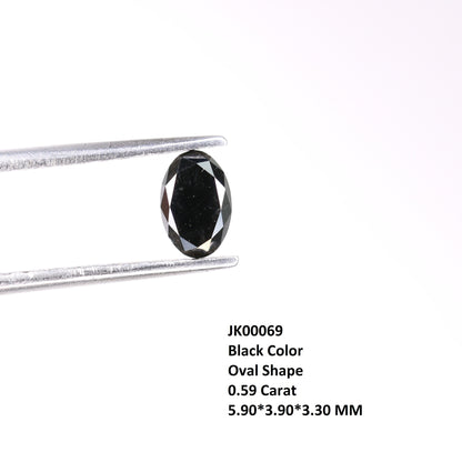 0.59 CT Rustic Black Oval Diamond | Oval Shape for Wedding Jewelry, Engagement Ring | Rustic Black Diamond for Gold Ring