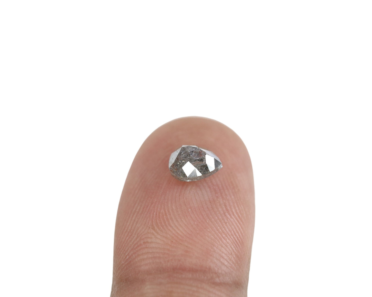 1.1 CT Salt and Pepper Pear Shape Diamond | Unique Gem for Custom Wedding or Proposal Ring | Perfect Gift for Wife Elegant Gold Ring Accent