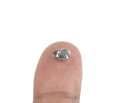 1.1 CT Salt and Pepper Pear Shape Diamond | Unique Gem for Custom Wedding or Proposal Ring | Perfect Gift for Wife Elegant Gold Ring Accent