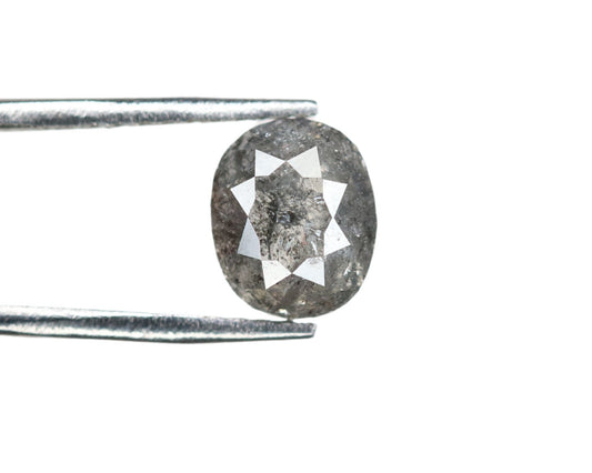 1.31 CT Natural Salt and Pepper Oval Diamond | Ideal for Wedding and Multiple Occasions | Gold Ring Diamond