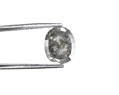 1.31 CT Natural Salt and Pepper Oval Diamond | Ideal for Wedding and Multiple Occasions | Gold Ring Diamond