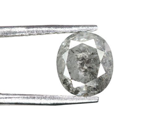 1.16 CT Natural Salt and Pepper Oval Diamond | Custom Ring, Wedding Jewelry | Gold Ring Diamond