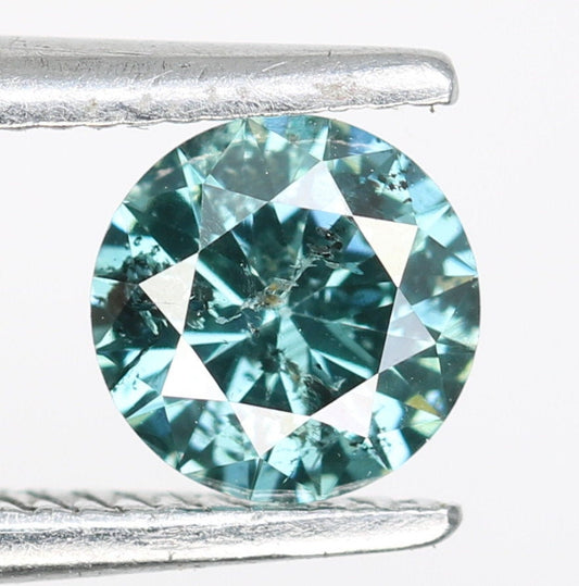 0.41 CT Fancy Blue Round Brilliant Cut Loose Polished Diamond | Ideal for Wedding Rings and Gold Jewelry | High-Quality Loose Gemstone