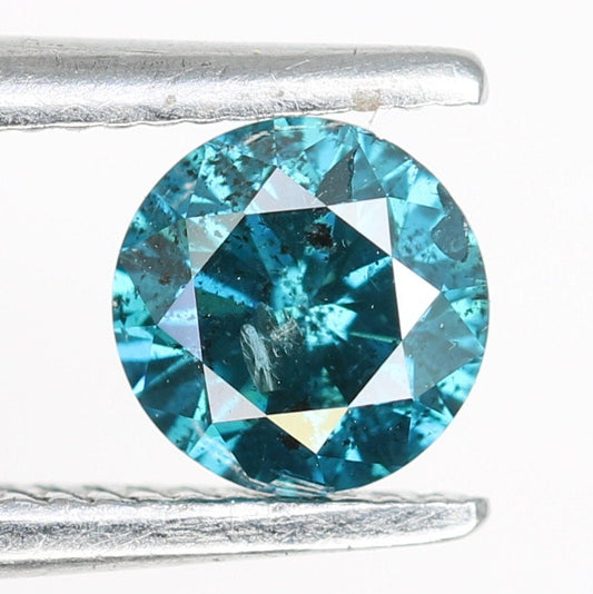 0.39 CT Popular Blue Round Brilliant Cut Polished Diamond | Ideal for Halo Engagement Rings and Gold Jewelry | High-Quality Loose Gemstone