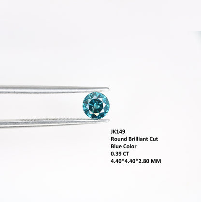 0.39 CT Popular Blue Round Brilliant Cut Polished Diamond | Ideal for Halo Engagement Rings and Gold Jewelry | High-Quality Loose Gemstone