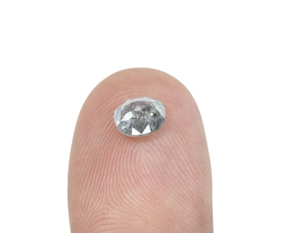 1.16 CT Natural Salt and Pepper Oval Diamond | Custom Ring, Wedding Jewelry | Gold Ring Diamond