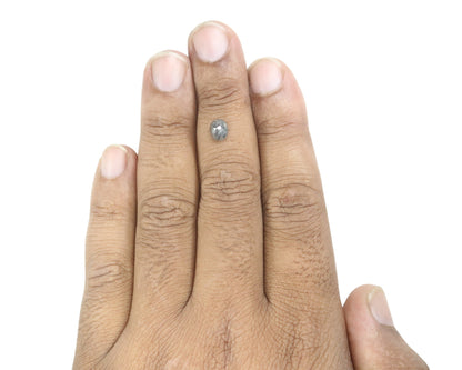 1.16 CT Natural Salt and Pepper Oval Diamond | Custom Ring, Wedding Jewelry | Gold Ring Diamond