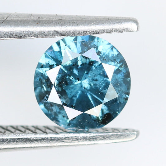 0.43 CT Natural Blue Round Brilliant Cut Polished Diamond | Ideal for Engagement Rings and Gold Jewelry | High-Quality Loose Gemstone