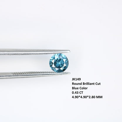 0.43 CT Natural Blue Round Brilliant Cut Polished Diamond | Ideal for Engagement Rings and Gold Jewelry | High-Quality Loose Gemstone