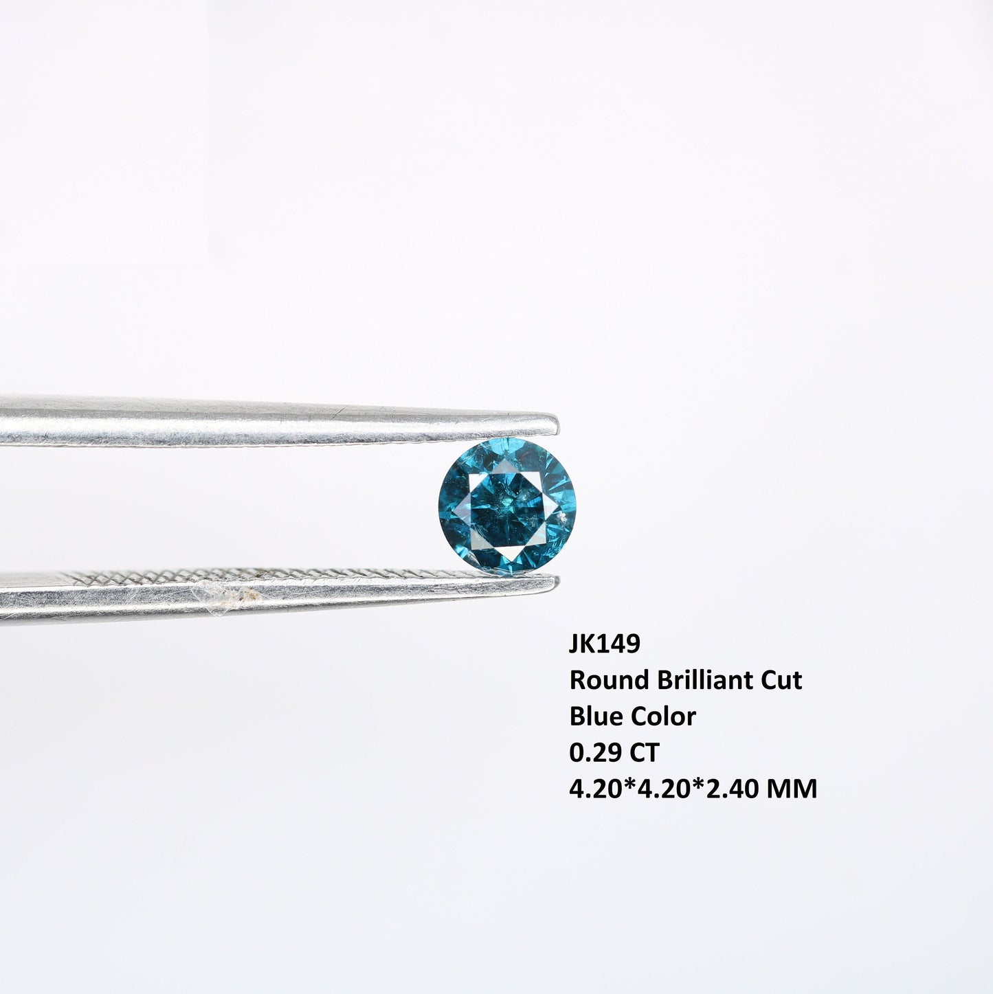 0.29 CT 4.20 MM Blue Round Brilliant Cut Loose Diamond | Perfect for Wedding Rings and Gold Jewelry | Ideal for Custom Jewelry Making